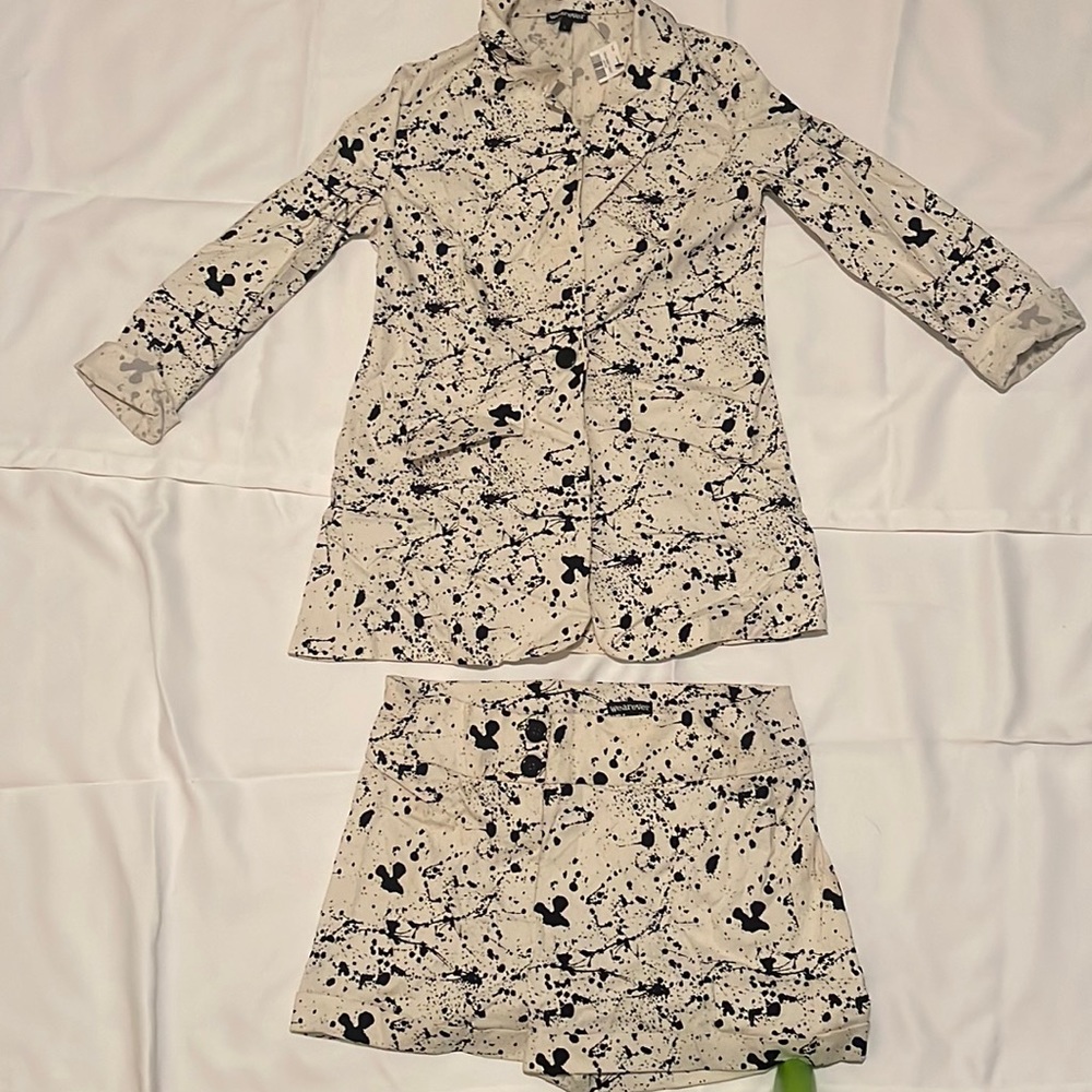 Women Splash Painter pattern Blazer and short set